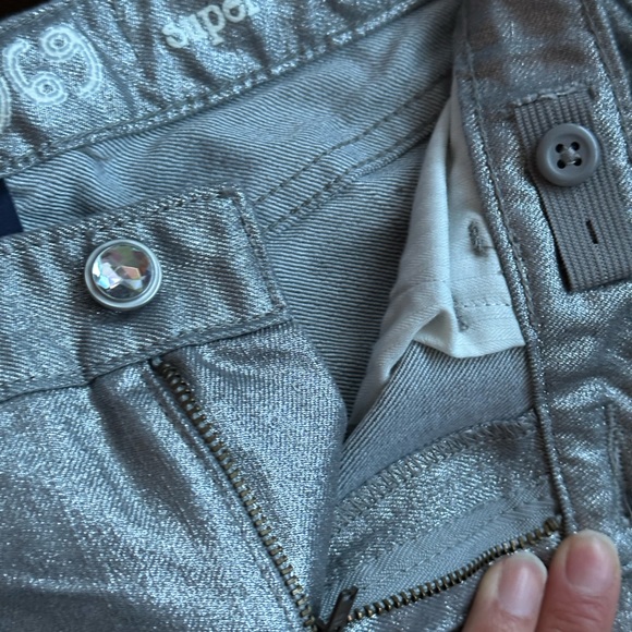 Gap Kids Silver Shimmer Straight Leg Pants SZ 14 Like New Need To Wash P… - Picture 5 of 11